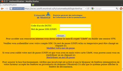 Authentification UdeM non securise